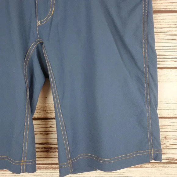 Houdini Mens Large Blue/Yellow Flat Front Chino Shorts #61 - Picture 5 of 11